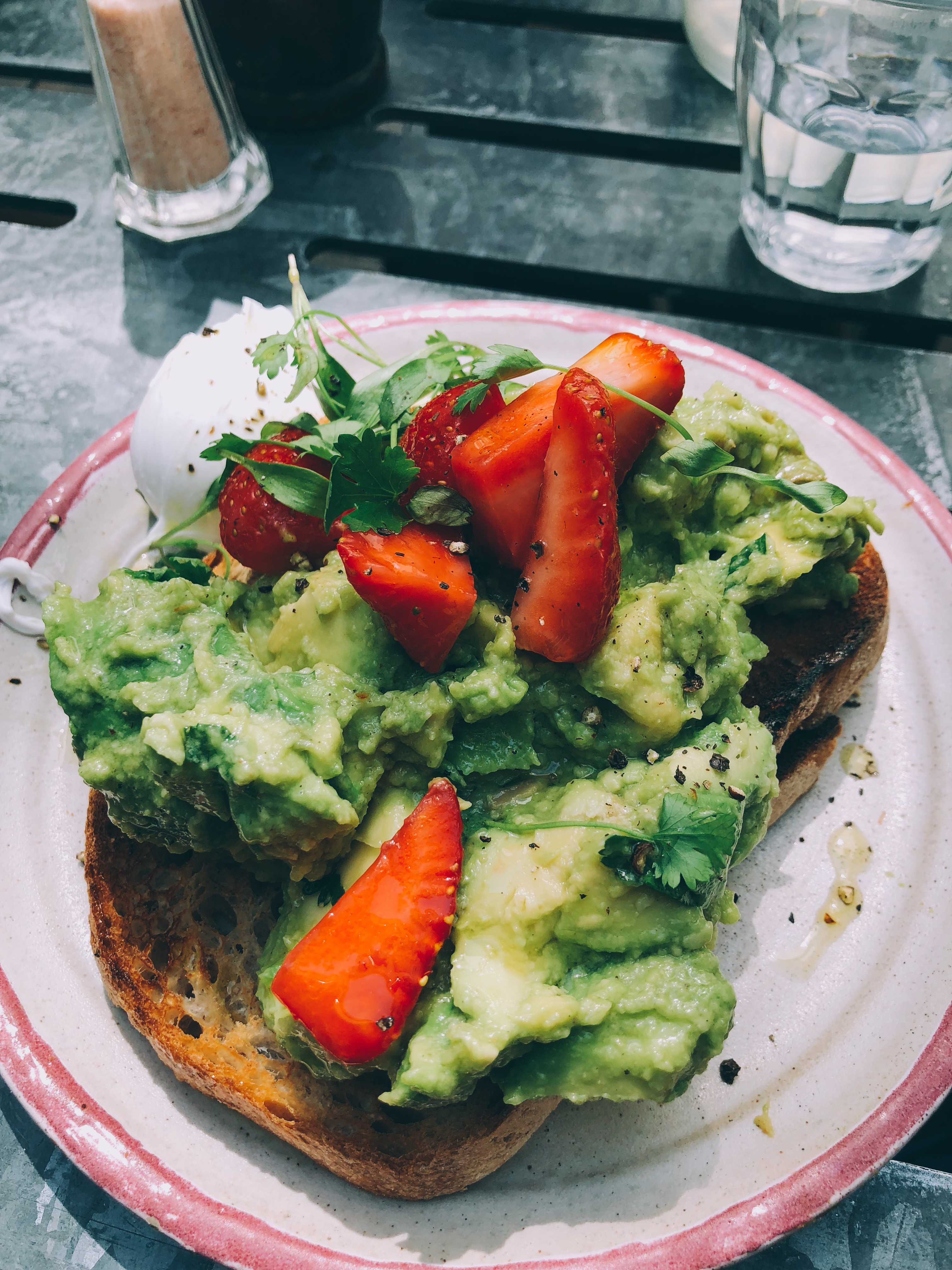Avocado Toast and Strawberries